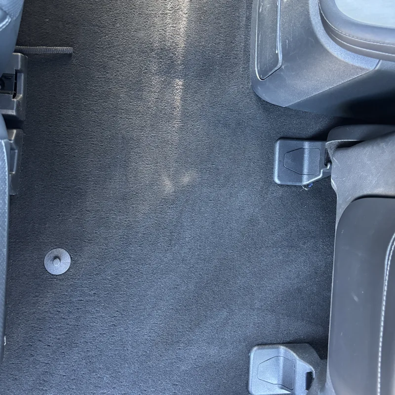 Back seat floor carpet clean after interior car detailing, Arlington Heights